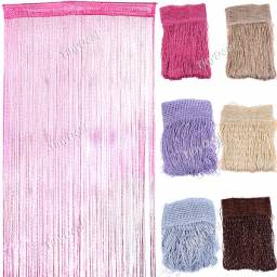1M Width 2M Length Romantic Solid Color Fringe Door Curtain Drape String HHI-192654