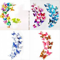 AliExpress 23 color hot sale 12pcs/lot 3D butterfly wall sticker gossip girl fashion home decor bling fridge magnets DIY decoration