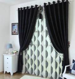 AliExpress Black eco-friendly fabric embossed full of cut flowers yarn beauty net / tulle with blackout curtains for the living room