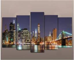 Aliexpress. High Quality 5 Panels Home Decor Wall Art Painting Prints of Manhattan Brooklyn Bridge Artwork Custom Sale--Modern City