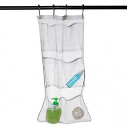 Aliexpress Home Use 6 Pocket Bathroom Tub Shower Hanging Mesh Organizer White Caddy Storage Bag Save Space