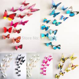 Бабочки Aliexpress 2015 New Gossip Girl Same Style 12pcs 3D Butterfly Wall Stickers Butterflies Decors For Home Fridage Decoration
