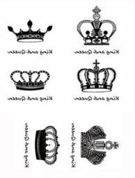 Body Art Waterproof Tattoo Sticker Crowns Pattern Temporary Tattooing Paper Tattoos