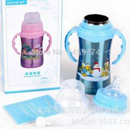Бутылочка для кормления Aliexpress (термос-бутылочка из стали) The newborn baby bottles stainless steel nsulation for newborns belt straw milk feeding bottles for babies