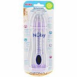 Бутылочка для кормления Nuby со стандартным горлышком и вентилируемым дном, пластиковая