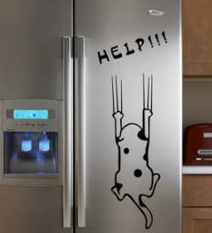 Декаративные наклейки Aliexpress Wall stickers cartoon child real refrigerator kitchen cabinet wall stickers tile furniture glass stickers help dog