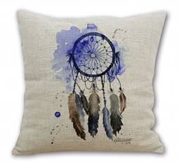 Декоративная наволочка Aliexpress 18'Inches Cotton Linen Square Throw Pillow Case Cushion Cover for Living Room Watercolor Dream Catcher