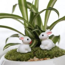 Декоративные фигурки Aliexpress Fuuny Mini Rabbit 2pcs Figurine Fairy Garden Dollhouse Plant Ornament Decor