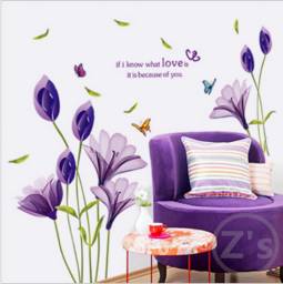 Декоративные наклейки Aliexpress Lily wall sticker Modern home decor Plant adhesive flower decal for mural removable vinyl ay7244