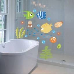 Декоративные наклейки Ebay Cartoon FISH Sea BUBBLE Removable Sticker Wall Decal Nursery Home Decor