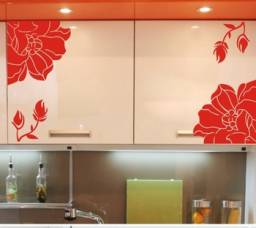 декоративные наклейки MeleStore Kitchen Cabinet Wall Stickers Fashion Elegant Flower Manglers Wardrobe Decals Refrigerator Washing Machine