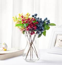 Декоративные ягоды Aliexpress Decorative Blueberry Fruit Berry Artificial Flower Silk Flowers Fruits For Wedding Home Party Decoration Silk Plant