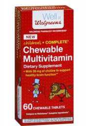 Детский витаминно-минеральный комплекс Walgreens Children's Multivitamin Chewable Animal Shapes