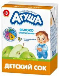 Детское питание Агуша Яблочный сок (осветленный)