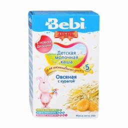 Детское питание Bebi Premium Каша овсяная молочная с курагой