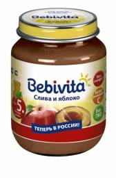 Детское питание Bebivita Цветная капуста и Слива с яблоком