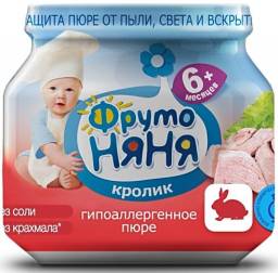 Детское питание Фруто Няня пюре из кролика с 6 мес. в стекле
