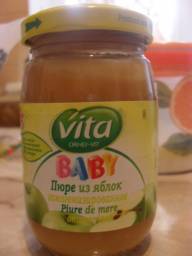 Детское питание Vita baby ( ORHEI- VIT) Пюре из яблок с сахаром