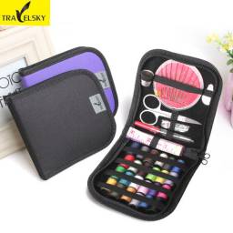 Дорожный набор ниток TRAVELSKY AliExpress Upgrade Sewing kits portable for travel home needle tape scissor multifunction DIY Tools 2colors 1 set shipping 16713
