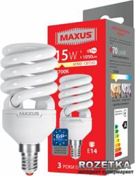 Энергосберегающая лампа Maxus 15 W