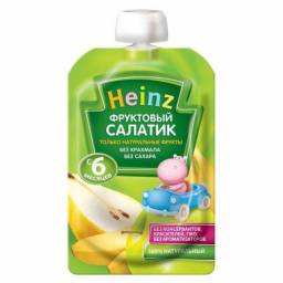 Фруктовое пюре Heinz В паутче "Фруктовый салатик"