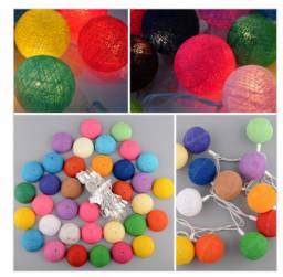 Гирлянда 3M 20 Multicolor Colorful Aladin Handmade Durable Cotton BALL String Light For Xmas Feast Decoration