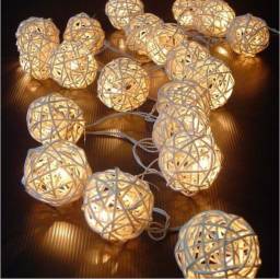 Гирлянда 5M 20 LED Warm White Rattan Ball LED String Lighting Holiday Christmas Wedding Party Curtain Decoration Lights Drop Shipping