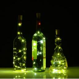 Гирлянда Aliexpress 2M 20LED lamp Cork Shaped Bottle Stopper Light Glass Wine LED silver Wire String Lights For xmas Party Supplies Wedding