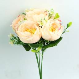 Искусственные пионы ebay 1 Bouquet 5 Heads Artificial Flower Leaf & Rose Party Wedding Favor Home Decor