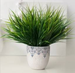 Искусственные цветы Aliexpress 2016 New 7-fork Green Grass Artificial Plants For Plastic Flowers Household Store Dest Rustic Decoration Clover Plant Wholesale