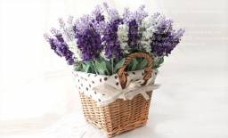 Искусственные цветы Aliexpress rattan square storage basket vase with lavender rose artificial flower home decor wedding decorative flowers