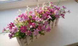 Искусственные цветы для интерьера с Алиэкспресс 30cm wooden fence flower simulation package Rose suit Lavender artificial flowers for crafts silk flowers