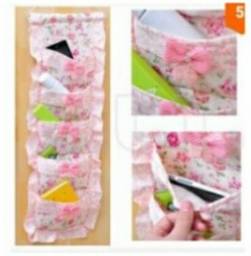 Кармашки для хранения Aliexpress 1Pcs pink 5 Pockets Portable Multifunction Cute Floral pattern Hanging Bag Wall Bag - отзыв