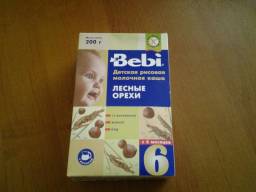 Каша Bebi Детская рисовая молочная " Лесные орехи"