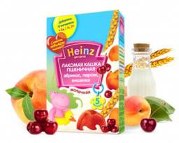 Каша Heinz Лакомая пшеничная - абрикос, персик