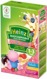 Каша Heinz Многозерновая йогуртная Любопышки слива, яблоко, малина