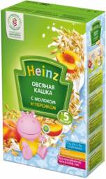 Каша Heinz Овсяная кашка с молоком и персиком