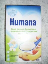 Каша Humana рисово-фруктовая с пшеничными сухариками