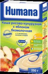 Каша Humana рисово-кукурузная с яблоком безмолочная
