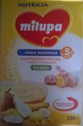 Каша Milupa Молочная кукурузно-рисовая с грушей и бананом
