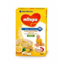 Каша Milupa мультизлаковая с фруктами, хлопьями и рисовыми шариками