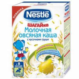 Каша Nestle Шагайка овсяная с кусочками груши молочная