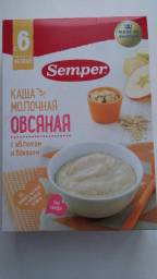 Каша Semper Молочная овсяная с яблоком и бананом