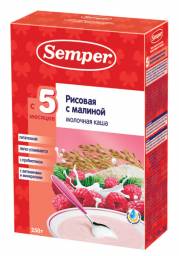 Каша Semper Рисовая с малиной (Сэмпер)