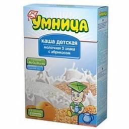 Каша Умница молочная из трех злаков с абрикосом