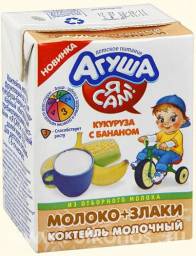 Коктейль молочный Агуша "молоко+злаки"