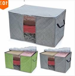 Коробка для хранения Aliexpress 5pcs/Lot Folding Bamboo Charcoal Clothes Quilt Sweater Transparent Windows Storage Bags Case Box dropShipping B2# 41
