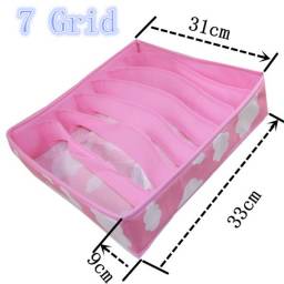 Коробка для хранения нижнего белья AliExpress New Pink Various Grid Pattern Fashion Convenient Folding Storage Box Bag for Bra Underwear Necktie Sock Organizer