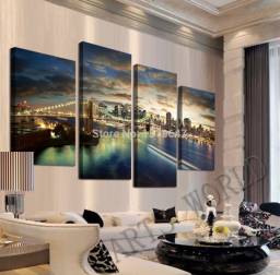 Модульная картина Aliexpress Moulina painting "Brooklyn bridge" 4 PCs high canvas wall art picture home decoration, living room gift, paintings for bedrooms