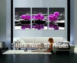 Модульная картина спа цветы декорация фото принт релакс Алиэкспресс Аliexpress 3 Piece Hot Sell Modern Wall Painting Purple Flowers Home Decorative Art Picture Paint on Canvas Prints BLAP125